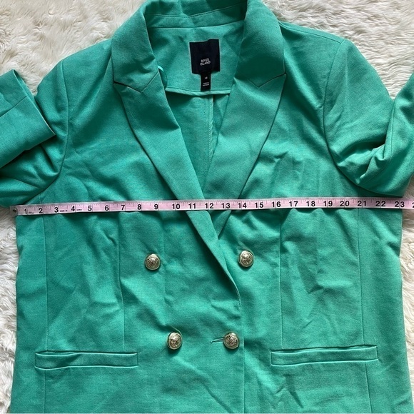 River Island Blazer Double Breasted Gold Button Green Plus Size 14 - Picture 12 of 14